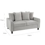 Outlet – Tracy 2 seater sofa - grey velvet - Image 7