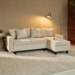 Outlet - Tracy Corner Sofa - Oatmeal Linen - Image 2