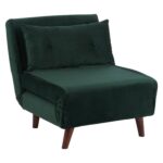 Outlet - Una Single Sofa Bed - Green - Velvet - Image 11