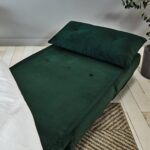 Outlet - Una Single Sofa Bed - Green - Velvet - Image 8