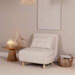 Outlet - Una Single Teddy Sprung Sofa Bed - Warm White