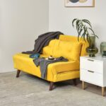 Outlet - Una small double sofa bed - yellow - velvet