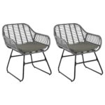 Outlet - Wick 4 Seat Wicker Effect Set - Light Grey - Image 5