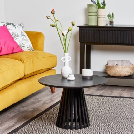 Outlet - Willow Black Round Coffee Table