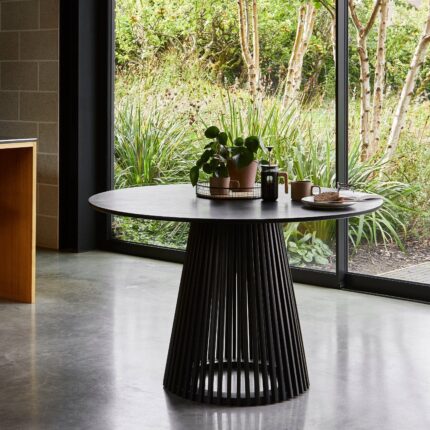 Outlet - Willow Round Dining Table Stained Black
