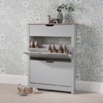 Outlet – Windsor shoe cabinet - 3 door - grey - Image 3