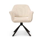 Parker Boucle Office Swivel Chair -  Black Metal Legs - Image 9