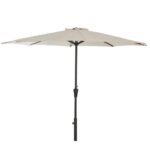 Shiro 6 Seater Wooden Round Dining Set with 6 Nala Sand Cushioned Chairs & Cream LED Premium Cantilever Parasol - Image 14