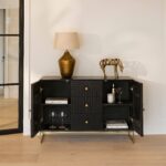 Outlet - Rayna 2 Door 3 Drawer Large Sideboard - Jet Black - Image 3