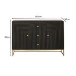 Rayna 2 Door 3 Drawer Large Sideboard - Jet Black - Image 7