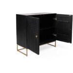 Outlet - Rayna 2 Door Small Sideboard - Jet Black - Image 14