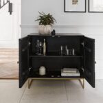 Outlet - Rayna 2 Door Small Sideboard - Jet Black - Image 2