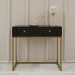 Outlet - Rayna Black Mango Wood 2 Drawer Console Table - Image 4