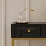 Outlet - Rayna Black Mango Wood 2 Drawer Console Table - Image 5