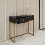 Outlet - Rayna Black Mango Wood 2 Drawer Console Table - Image 9
