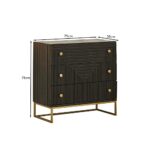 Outlet - Rayna 3 Drawer Chest of Drawers - Jet Black - Image 7