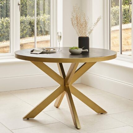 Rayna Jet Black Round Dining Table