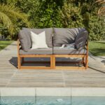 Outlet - Rowan 2 Seater Wooden Garden Sofa - Grey