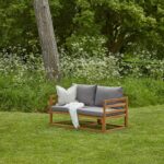 Outlet - Rowan 2 Seater Wooden Garden Sofa - Grey - Image 2