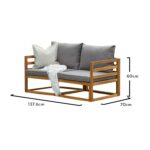 Outlet - Rowan 2 Seater Wooden Garden Sofa - Grey - Image 8