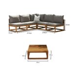 Rowan 5 Seater Wooden Garden Corner Sofa & Coffee Table - Image 6
