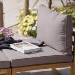 Rowan 6 Seater Wooden Garden Chaise Corner Sofa Set - Grey - Image 7