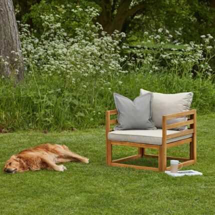 Rowan Wooden Garden Armchair - Natural