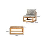 Rowan Wooden Garden Chairs with Coffee Table - Grey - Image 8