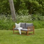 Outlet - Rowan Wooden Garden Double Garden Sofa Bed - Grey - Image 2