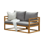 Outlet - Rowan Wooden Garden Double Garden Sofa Bed - Grey - Image 6