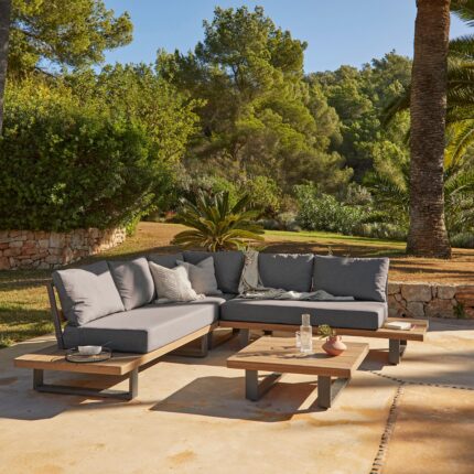 Shiva Garden Corner Sofa Set - Grey