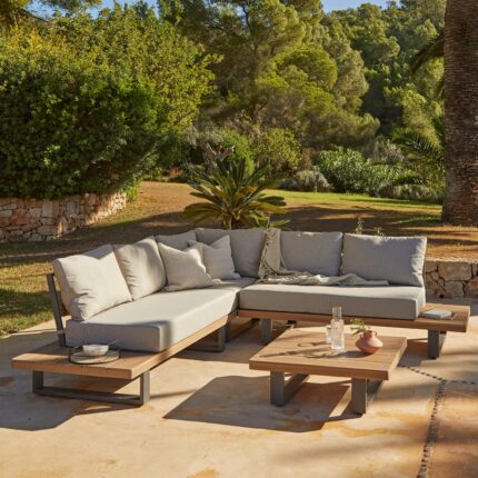 Shiva Garden Corner Sofa Set - Stone