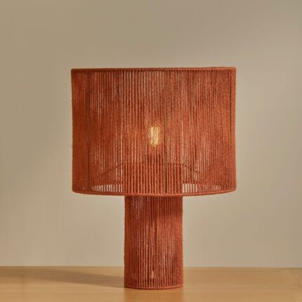 Sirana Large Burnt Orange Jute Table Lamp