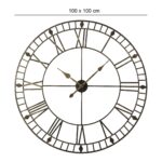Riseley Large Skeleton Wall Clock - Black & Gold - Image 8
