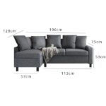Outlet - Tracy Corner Sofa - Grey Linen - Image 7