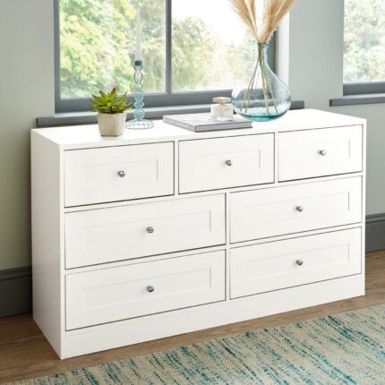 Stevie 7 Drawer Chest of Drawers - White