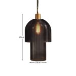 Sutton 42cm Pendant Light - Smoked Glass - Image 3