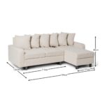 Tracy Corner Sofa - Oatmeal Linen with Black Legs - Image 5