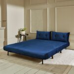 Una 2 Seater Double Sofa Bed - Blue Velvet - Image 3