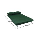 Una 2 Seater Double Sofa Bed - Green Velvet - Image 14