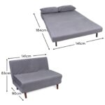 Una 2 Seater Double Sofa Bed - Grey Velvet - Image 13