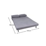 Una 2 Seater Double Sofa Bed - Grey Velvet - Image 12