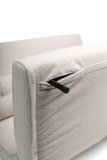 Una 2 Seater Double Sofa Bed - White Teddy - Image 4