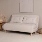Una 2 Seater Double Sofa Bed - White Teddy