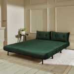 Una 2 Seater Double Sofa Bed - Green Velvet - Image 3