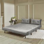 Una 2 Seater Double Sofa Bed - Grey Velvet - Image 2