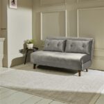 Una 2 Seater Double Sofa Bed - Grey Velvet - Image 4