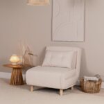 Una Single Sofa Bed - White Teddy