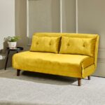 Una 2 Seater Double Sofa Bed - Yellow Velvet