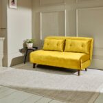 Una 2 Seater Double Sofa Bed - Yellow Velvet - Image 4